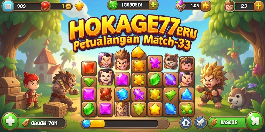 Gameplay HOKAGE77 yang menawan dengan batu permata berwarna.