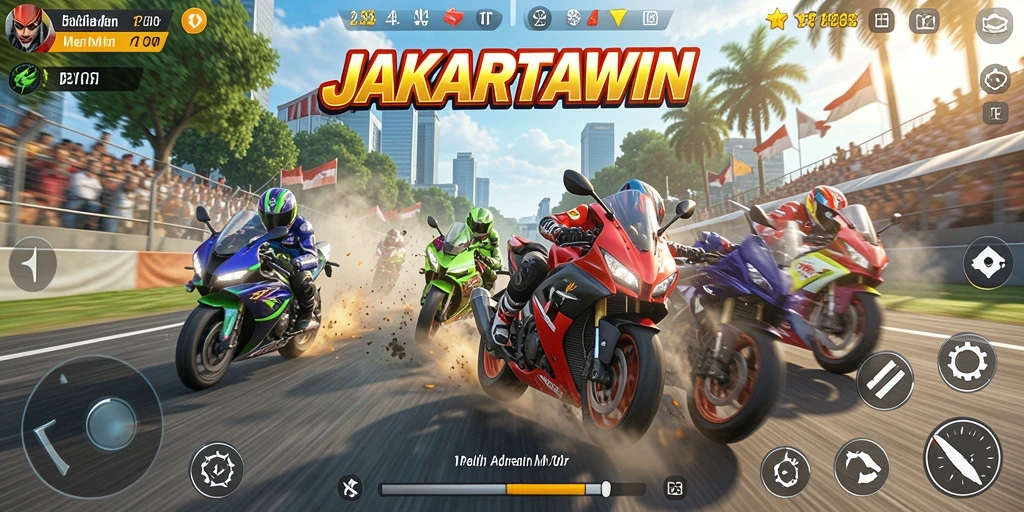 Gameplay seru balapan motor di JAKARTAWIN.