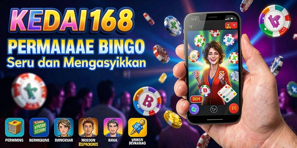 Screenshot gameplay KEDAI168 menunjukkan suasana permainan Bingo yang seru.