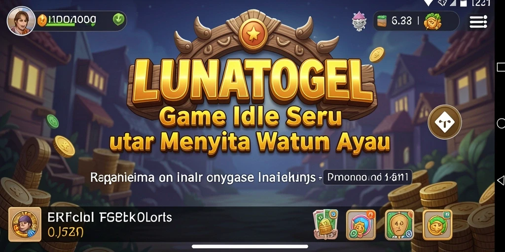 Tampilan gameplay menarik di dalam LUNATOGEL dengan elemen Idle.