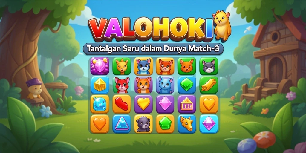 Gameplay seru dalam VALOHOKI dengan elemen Match-3 yang menarik.