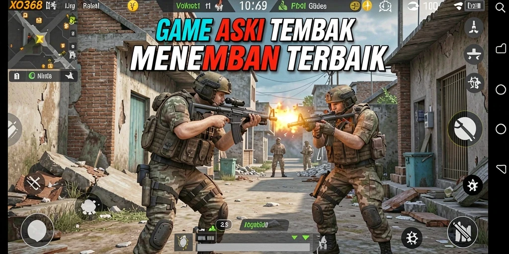 Tampilan utama gameplay menampilkan aksi tembak-menembak yang mendebarkan.